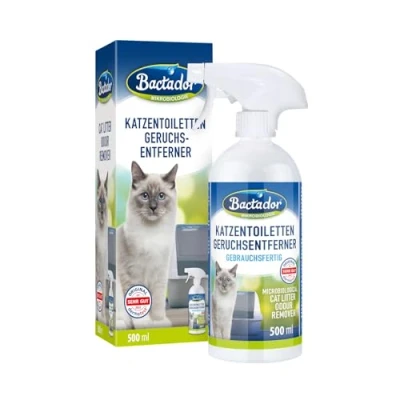 Abbildung von Bactador Enzymreiniger Katzenurin Katzentoiletten Geruchsentferner Spray 500ml Mikrobiologischer Geruchsneutralisierer Hund/ Geruchsentferner: Porentiefe Reinigung in der Tierumgebung
