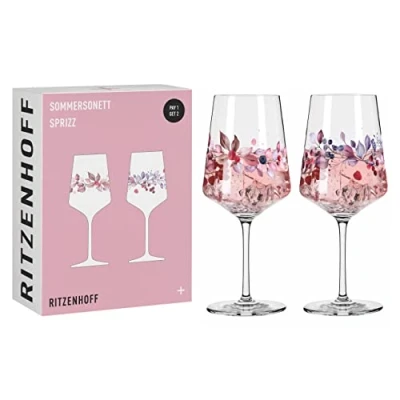 Abbildung von RITZENHOFF 6011002 Aperitif Glas Sprizz 2er Set 500 ml Serie Sommersonett Früchte &amp; Zweige bunt Made in Germany