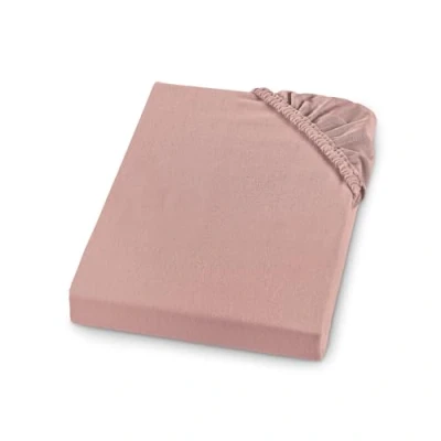 Abbildung von sleepling Biber Spannbetttuch, Feinbiber Spannbettlaken, Made in Germany, 100% Baumwolle, Matratzen bis 23 cm Höhe, Rundum Gummizug, Ökotex, waschbar 60 Grad, 100 x 200, rosa