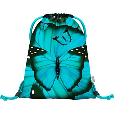 Abbildung von Baagl Turnbeutel für Mädchen und Damen Schuhbeutel, Schule Kindergarten Sportbeutel, Sportrucksack (Butterfly)