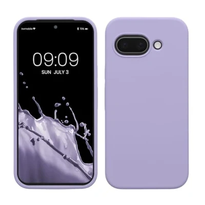 Abbildung von kwmobile Hülle kompatibel mit Google Pixel 9a Silikon Handy Case Handyhülle weiche Oberfläche kabelloses Laden Lavendel