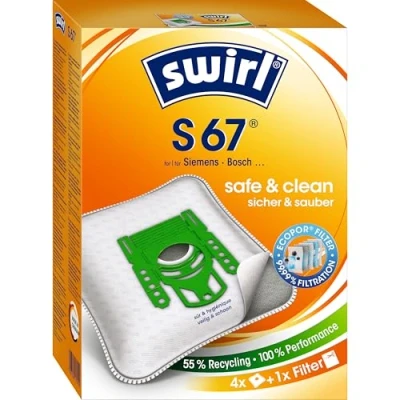 Abbildung von Swirl S 67 EcoPor Staubsaugerbeutel für Siemens, Bosch, 4 Beutel