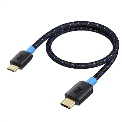 Abbildung von Cable Matters Micro USB auf C Kabel 0,3m (USB Kabel, Kabel) mit geflochtener Jacket in Schwarz 0,3 Meter