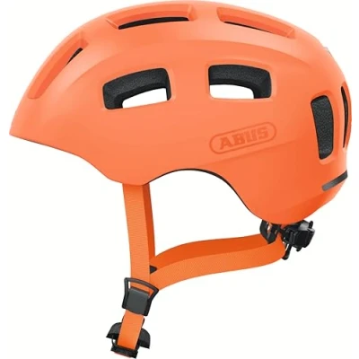 Abbildung von ABUS Fahrradhelm Youn I 2.0 mit Licht für Kinder, Jugendliche und Junge Erwachsene Mädels Jungs Mono orange, Größe S