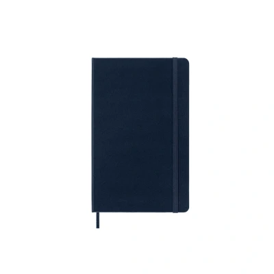 Abbildung von Moleskine Klassisches Notizbuch, Liniertes Hardcover und Elastischer Verschluss, Saphirblaue Farbe, Großes Format 13 x 21 cm, 240 Seiten