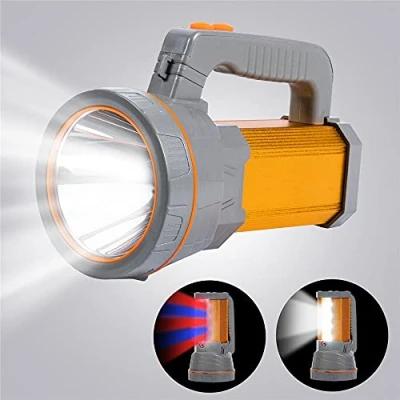 Abbildung von MAYTHANK Super Helle Led Suchscheinwerfer Wiederaufladbare Taschenlampe Batterien betrieben 10000mah USB Aufladbar Akku Grosse Handscheinwerfer Handlampe Wasserdicht Camping Boot Marine Flashlight