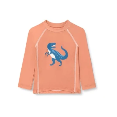 Abbildung von Playshoes UV Schutz Bade Shirt Unisex Kinder Schwimmshirt Badebekleidung, Dino Ocker Langarm, 86/92