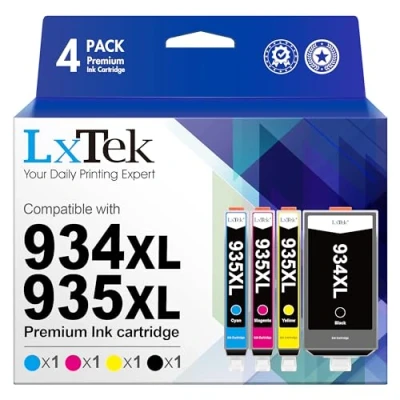 Abbildung von LxTek 934XL 935XL Multipack Druckerpatronen Kompatibel für HP 934 935 Patronen Officejet Pro 6830 6820 6230 (4er Pack)