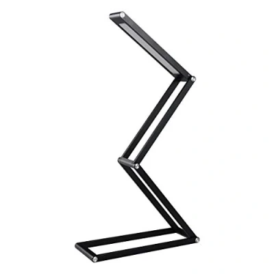 Abbildung von ELZO Schreibtischlampe LED, Aluminium Schreibtisch Lampe mit dimmbar und faltbar Tageslichtlampe Bürolampe Desk Lamp Schreibtischleuchte Tischlampe Akku Nachttisch Leselampe Schreibtischlampen Schwarz