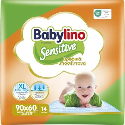 Abbildung von Babylino Sensitive Schalttücher, 90 x 60 cm, extra saugfähig, 14 Stück