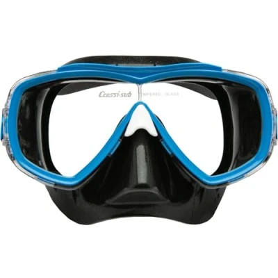Abbildung von Cressi Unisex Adult Estrella + Gamma Combo Set Premium Silikon Tauchmaske, Schwarz/Blau, Einheitsgröße