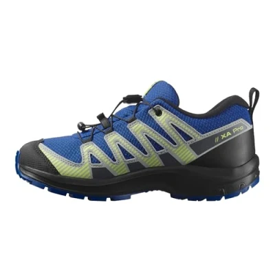 Abbildung von Salomon XA PRO V8 Waterproof Unisex Hikingschuh für Kinder, Größe: 38, Nautical blue/black/sharp green Textil/synthetik