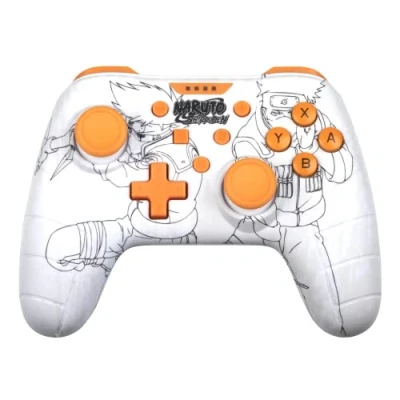 Abbildung von Konix Naruto Shippuden Wired Controller für Nintendo Switch, OLED Switch und PC Vibrationsfunktion 3 m Kabel Kakashi Motiv Weiß