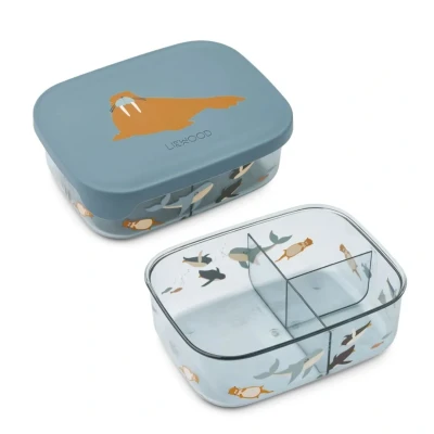 Abbildung von Liewood Arthur Lunch BOX Unisex Brotdose für Kinder, Größe: One Size, Sea creature/sandy