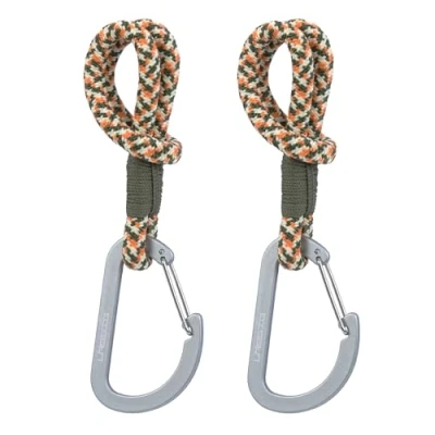 Abbildung von LÄSSIG Kinderwagenbefestigung (2 Stk.) Karabinerhaken Kinderwagenhaken Einkaufshaken/Stroller Hooks Cord olive/red/vanilla