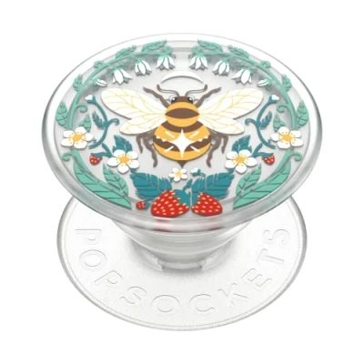 Abbildung von PopSockets: PopGrip Plant Ausziehbarer Sockel und Griff aus Pflanzlichen Materialien mit Austauschbarem Oberteil für Smartphones Tablets Translucent Bee Boho