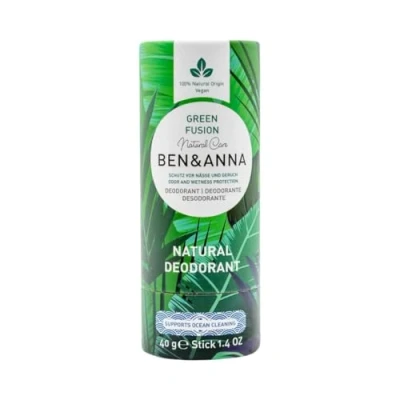 Abbildung von BEN &amp; ANNA GREEN FUSION Natürliches Deo Stick für Herren und Damen Vegan Naturkosmetik Nachhaltig in Papertube Gegen starkes Schwitzen Aluminiumfrei (40 g (1er Pack), Grüner Tee, Zitrus)