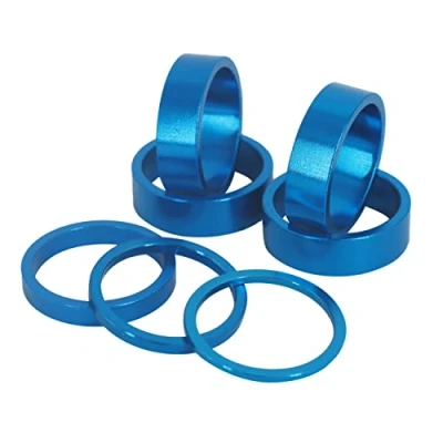 Abbildung von PLATT Fahrrad Ahead Vorbau Spacer 1/8&quot; Aluminium MTB Rennrad Distanzscheiben Headset 2mm/3mm/5mm/4x10mm（7PCS）