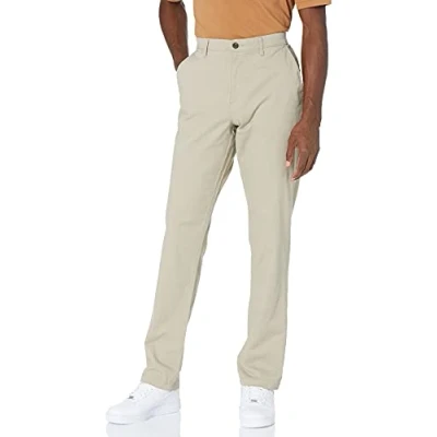 Abbildung von Amazon Essentials Herren Lässige Stretch Chinohose mit sportlicher Passform (in Übergrößen erhältlich), Khakibraun, 36W / 32L
