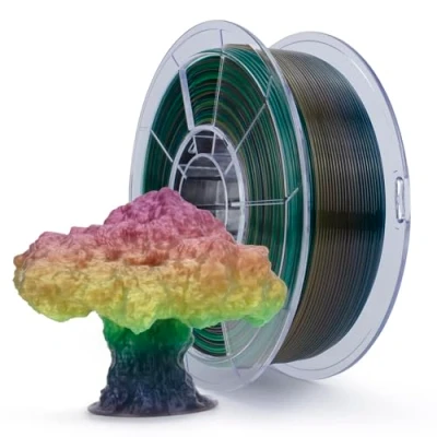 Abbildung von ZIRO 3D Drucker Filament, Transluzentes PLA Filament 1.75mm, Multicolor Regenbogen 1KG/2.2lb, Saison Serie Frühling