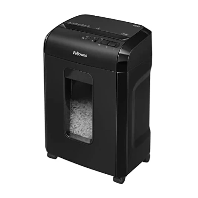 Abbildung von Sicherheitsstufe P5 Aktenvernichter: Fellowes Microcut (2000+ Partikel/A4), 10 Blatt, Powershred 10M, Büro/Homeoffice, 19L Papierkorb, Sicherheitssperre, schwarz