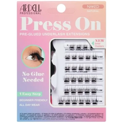 Abbildung von ARDELL Naked Press On Natural I 30 selbstklebende Wimpern Wimperncluster bis zu 4x wiederverwendbar Künstliche selbstklebend Natürliche Lashes mit 24h Halt DIY Extensions
