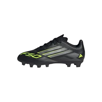 Abbildung von adidas Performance F50 CLUB Unisex Fußballschuhe für festen Untergrund Kinder, Größe: 38, Core black/iron coloured/lucid lemon Schuhe