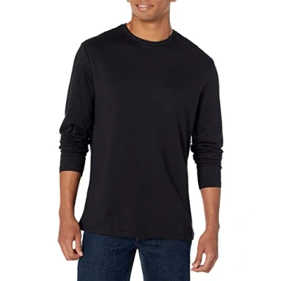 Abbildung von Amazon Essentials Herren Langärmeliges T Shirt, Schmale Passform, Schwarz, M