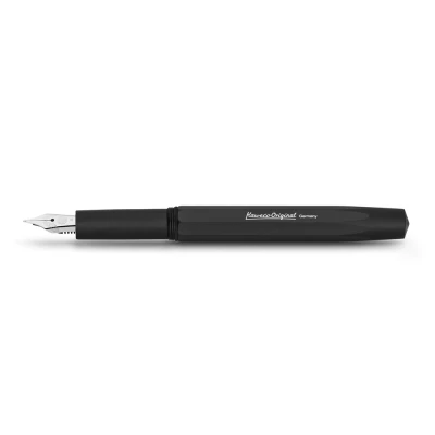 Abbildung von Kaweco ORIGINAL Füllfederhalter 060 Black Chrome I Exklusiver Füllhalter für Tintenpatronen inklusive elegantem Blechetui Luxus Füller mit attraktiven Zierelementen Federbreite: F (Fein)