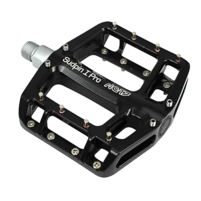 Abbildung von NC 17 Sudpin I Pro Aluminium Plattform Pedale / Fahrrad MTB Mountainbike Pedal BMX Kugellager + Cr Mo Achse inklusiv Ersatzpins, Schwarz