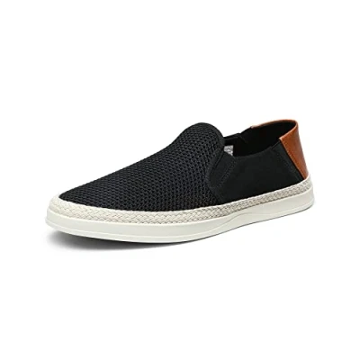Abbildung von Bruno Marc Herren Espadrilles Mokassins Atmungsaktiv Flache Slipper Slip on Loafer Weich Comfort Klassische Schuhe SCHWARZ SBFS2301M E Größe 45 (EUR)