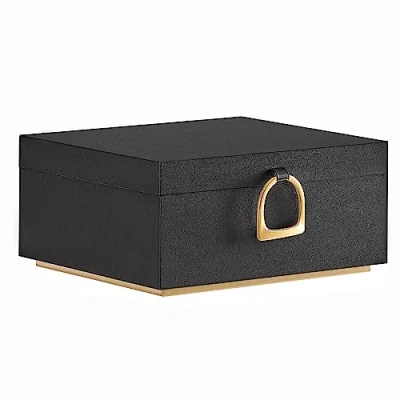 Abbildung von SONGMICS Schmuckkästchen 2 Ebenen, Schmuckkasten mit Griff, flexibles Schmucktablett, Schmuckbox, Schmuckaufbewahrung, schwebender Effekt, 20,5 x 24 11 cm, Weihnachten, schwarz JBC165B01