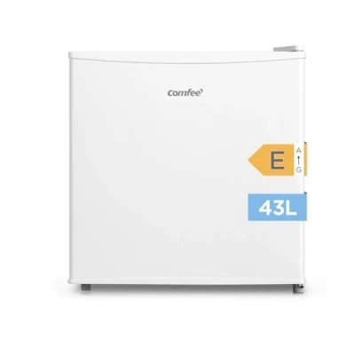 Abbildung von Comfee RCD50WH2(E) Mini Kühlschrank / 43L Kühlbox mit Eisfach/Kühlschrank Klein für Zimmer &amp; Büro/Schnelle Kühlung in der Chiller Box/Temperaturregelung/Verstellbare Füße 80 kWh/Jahr/Weiß
