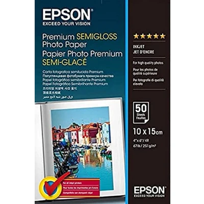 Abbildung von Epson Fotopapier Premium Semigloss 10x15 50Blatt S041765