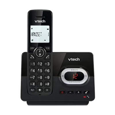Abbildung von VTech CS2050 Schnurloses Telefon mit Anrufbeantworter, ECO+ Modus,Senioren Festnetz Schnurlos Festnetztelefon,Anrufsperre, Freisprechfunktion, große Tasten, 1 Zeilen Display, Schwarz