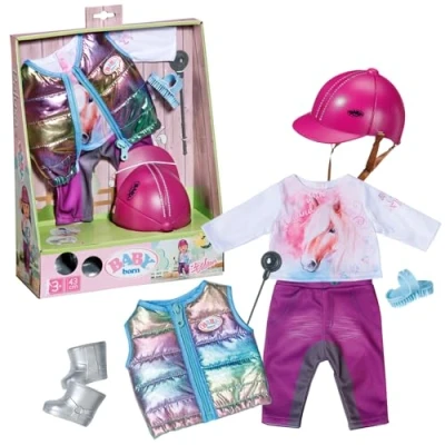Abbildung von BABY born Deluxe Reiter Outfit mit Hose, Stiefeln und Helm für 43 cm Puppen, 836194 Zapf Creation