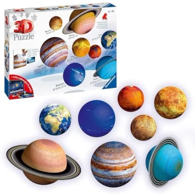 Abbildung von Ravensburger 3D Puzzle Planetensystem 11668 Planeten als Puzzlebälle Sonnensystem zum selbst bauen und Deko für alle Weltraumfans ab 6 Jahren mit informativer Online Broschüre
