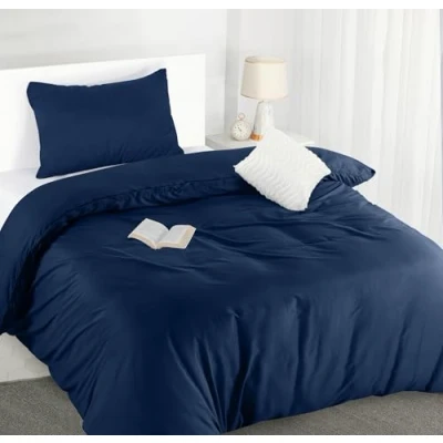 Abbildung von Utopia Bedding Bettwäsche 135x200 Set Mikrofaser Bettbezug cm + 1 Kissenbezug 50x75 Marineblau