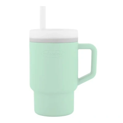 Abbildung von Infantino My 1st Tumbler Süßer Minibecher mit Auslaufsicherem Strohhalm und Kleinkindfreundlichem Griff, Fördert das Trinken, Leicht zu Reinigen, 255 ml, Kühle Minze