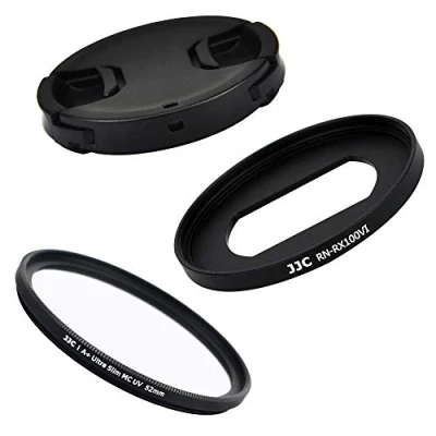 Abbildung von KIWIFOTOS Filter Adapter Ring &amp; Objektivdeckel Zubehör Passend für Sony RX100 VI VII RX100M6 RX100M7 ZV 1II 1 Canon G5X Mark II Kamera
