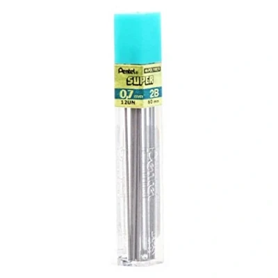 Abbildung von Pentel Super Hi Polymer Nachfüllleitungen 0,7 mm, Klasse 2B (Packung mit 12 Röhrchen 144 Leitungen)