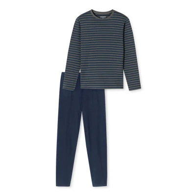 Abbildung von Schiesser Casual Essentials Nachtwäsche Set, Herren, Größe: 106, Anthrazit blau