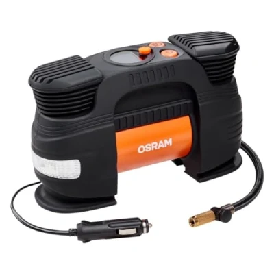 Abbildung von OSRAM TYREinflate 830, 12V DC großer Fahrzeug Reifenfüller, mit Auto Stopp und LED Licht,Ventil zum Entleeren der Luft, Stromanschluss über 12 V Steckdose im Auto, Reifenbefüllung in 2 Minuten