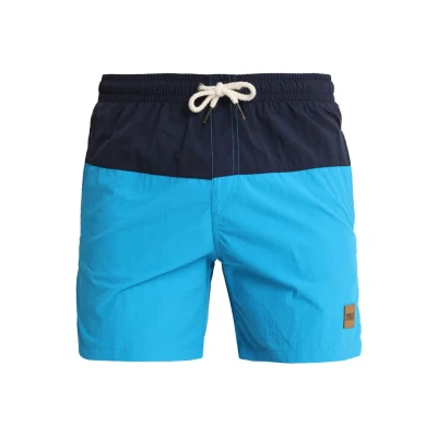 Abbildung von Urban Classics Block Badeshorts, Herren, Größe: 3XL, Navy/turquoise