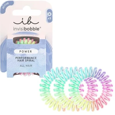 Abbildung von invisibobble Power Magic Rainbow, Buntes Spiral Haargummi für Dickes Haar &amp; Aktiven Lebensstil, HAIRLOVETECH™ Technologie, starker Halt Komfort, ideal Damen Mädchen, 3 Stück