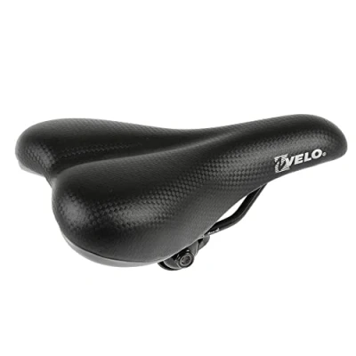 Abbildung von Velo Junior Jugendsattel, Fahrradsattel, Kindersattel, O Zone Base Cut, ARC TECH gefederter Stützpunkt, Abriebschutz, 16 Zoll bis 24 Zoll, inkl. Sattelklemmschelle, 227x145mm