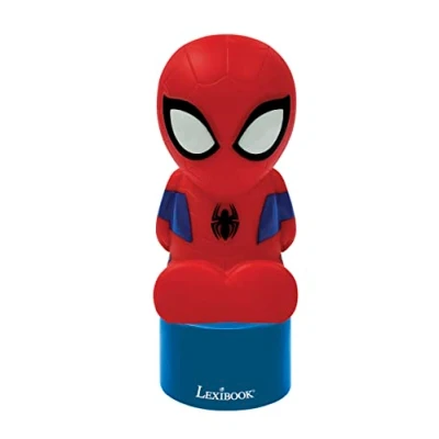 Abbildung von Lexibook Spiderman Nachtlicht und Lautsprecher für Kinderzimmer, Farbwechsel, weiches Licht, batteriebetrieben, blau/rot, NS01SP