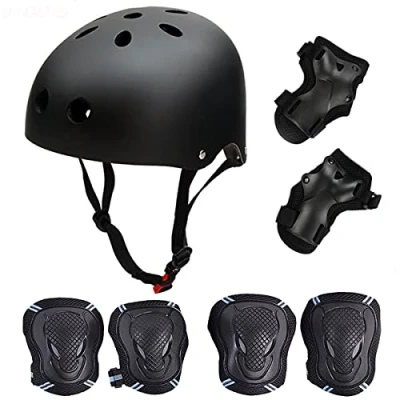 Abbildung von Skateboard/Skate Protektoren Set mit Helmet Skate Knie Pads Elbow Handgelenkschoner für Roller Skate, BMX, Bike und Anderen Extreme Sports