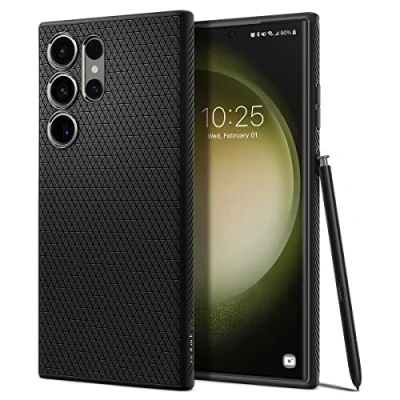 Abbildung von Spigen Liquid Air Hülle Kompatibel mit Samsung Galaxy S23 Ultra 5G Schwarz