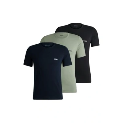 Abbildung von BOSS Classic 3 PACK Nachtwäsche Shirt, Herren, Größe: Small, Blue/black/green